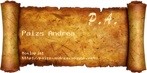 Paizs Andrea névjegykártya