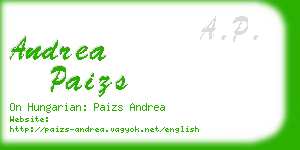andrea paizs business card